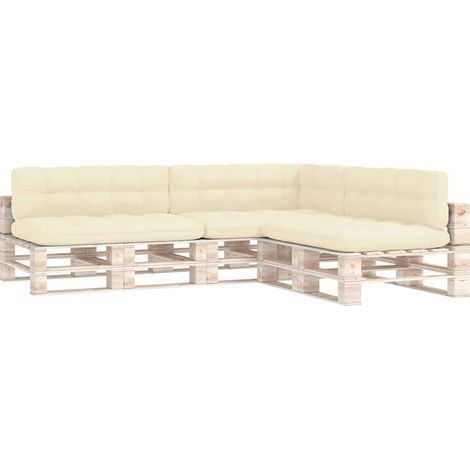 Maison Exclusive - Palettensofa-Auflagen 7 Stk. Creme (1/5)