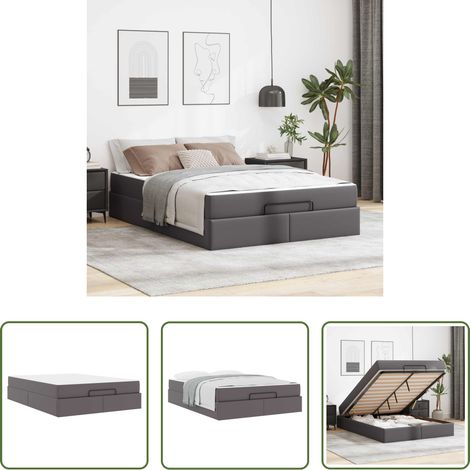 vidaXL Hochdichte Schaummatratze - Bettgestell mit Matratze mit Matratze 2 pcs Grau PVC (1/5)