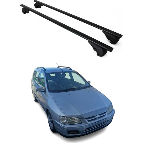 OMAC Dachträger Querträger für Mitsubishi Space Star mk1 1998-2005 – Abschließbar – Max. 75 kg – 2 Stangen Stahl Schwarz (1/5)