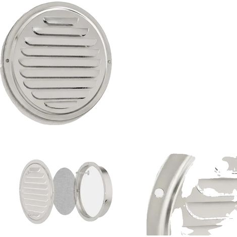 Couvercle de Vent, Construction en Acier Inoxydable, Écran Anti-Insectes Inclus, Argent (1/2)
