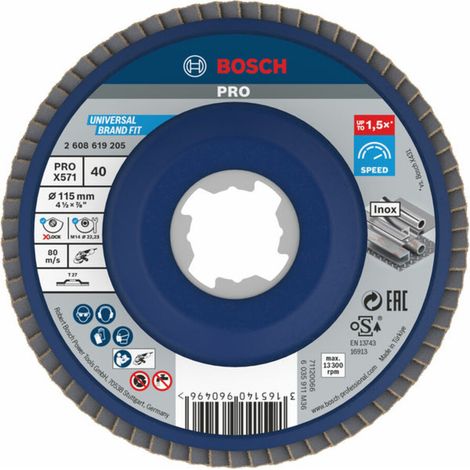 X-LOCK Schleifscheibenlamellen X571 B.Metall:115mm r.plás.G40 BOSCH 2608619205 (1/5)