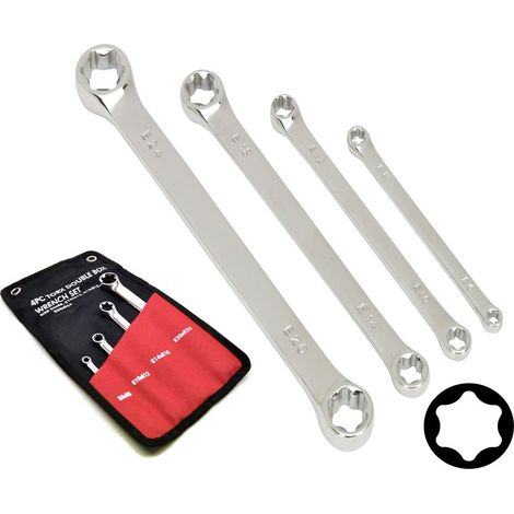 Juego de LLAVES TORX planas E6 a E24 acero cromo vanadio E6 E8 E10 E12 E14 E18 20 E24, 4 piezas (1/5)