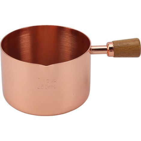 Professioneller Saucenbecher aus Edelstahl 304 mit Griff, 250 ml, Roségold, für Küche, Bankett, Picknick und Outdoor-Aktivitäten (1/5)