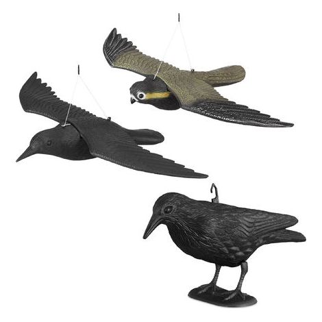 Set de 3 Décorations Anti-Oiseaux, Épouvantails Réalistes pour Jardin, Protection Contre Pigeons, Corbeaux et Faucons (1/5)