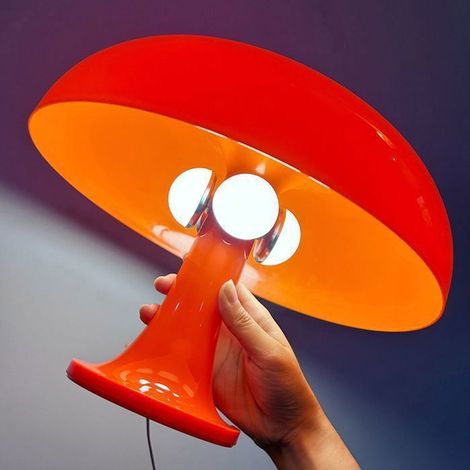 Lampe table LED champignon – USB, 3 couleurs – Luminosité réglable – Orange – Veilleuse déco (1/5)