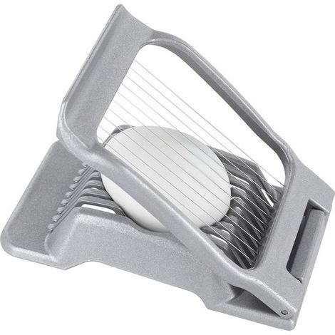 Affettatrice per uova per fette rotonde e ovali, divisore per uova, cuscinetto di taglio a tensione indipendente in acciaio inox, lega di alluminio + acciaio inox (1/5)
