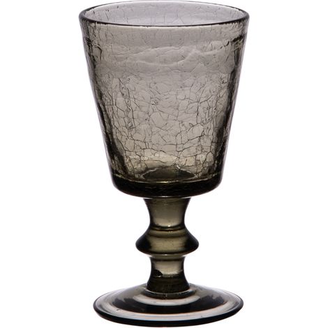 Table Passion - Verre à pied Lussan craquelé 17 cl gris (lot de 6)