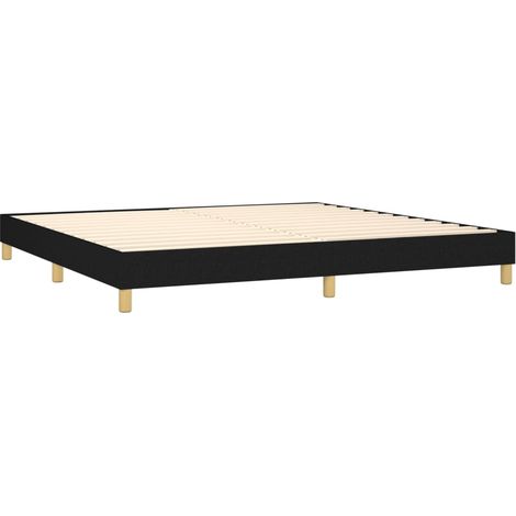 Somier de láminas sobre patas estructura de cama 200x200 cm tela negra TDL0206992