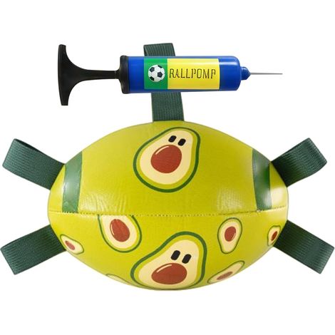 Dog Toy Football Interactive Sports Ball with Straps PU Leather