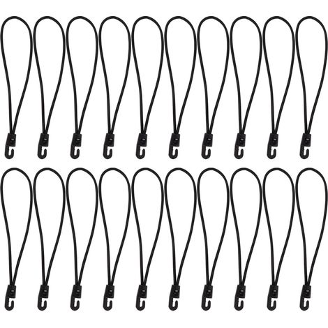 Lot de 20 Sangles élastiques de Tension Extensibles de 20 cm avec Crochets – Tendeur de bâche Multifonctionnel pour Tente de Camping (1/5)