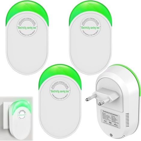 Ahorrador de energía, dispositivo de ahorro de energía de 4 piezas, dispositivo de ahorro de energía, ahorrador de energía Pro 28000w, ahorrador de energía doméstico seguro y confiable, (UE 90250V) (1/5)