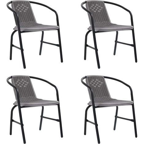 Teenpull – Gartenstühle 4 Stk. Rattan-Optik Kunststoff und Stahl 110 kg (1/5)