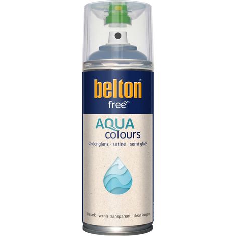 belton free Lackspray AQUAcolours 400 ml Klarlack seidenglanz Sprühlacke (1/3)