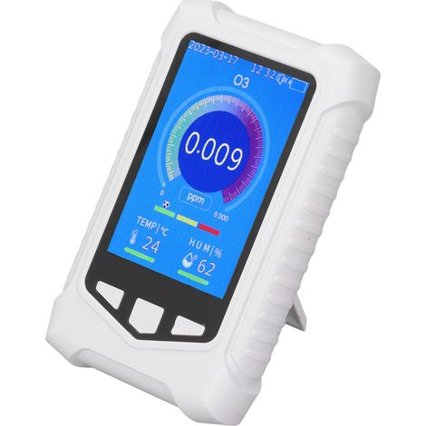 Handliches Ozonmessgerät mit farbigem USB-Ladeanschluss zur Messung der Luftqualität. (1/5)