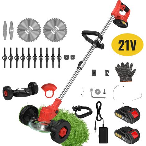 Unkrautbürstenrad, Hochkohlenstoffstahl, 6/8 Zoll Kompatibilität, Rote 2 Batterie (1/2)