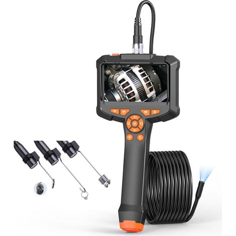Caméra Endoscopique Industrielle HD 1080P, Câble 10M avec 8 Lumières, Camera d'Inspection à Écran IPS 4,3 Pouces, Caméra Inspection Serpent Étanche IP67, Gadgets pour Hommes (1/5)
