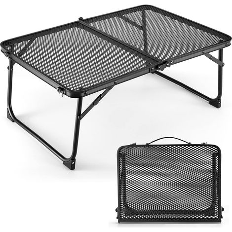 Table camping ultra légère aluminium pliable, barbecue, pique-nique, portable, sac dos inclus, plein air
