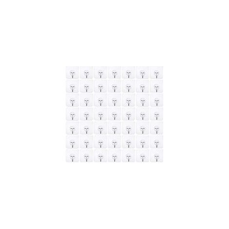 Lot de 50 crochets adhésifs transparents sans perçage – Fixation résistante jusqu'à 6 kg – Pour murs lisses cuisine et salle de bain (1/5)