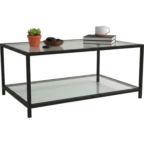 Dmora - Wohnzimmertisch Diphda, Niedriger Wohnzimmertisch, Kaffeeregal, Couchtisch für Sofa, 90x60h40 cm, Taupe und Schwarz, mit verstärkter Verpackung