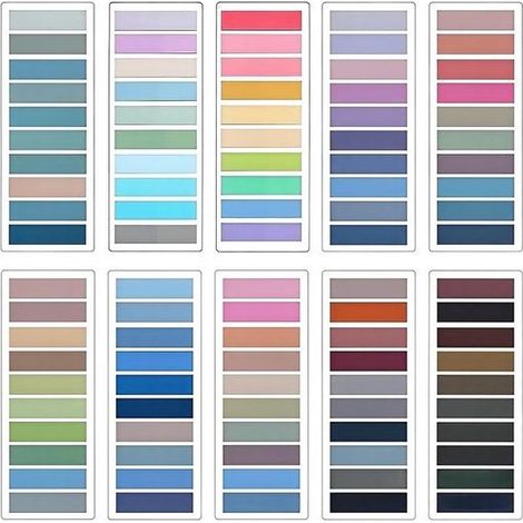 2.000 selbstklebende Lesezeichen mit integriertem Lineal, 10 verschiedene Farben und Designs, Notizblöcke, beschreibbare Etiketten, für Zuhause, (1/5)