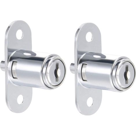 Serrure de tiroir à piston poussoir 2 pièces 19 x 23mm (1/5)