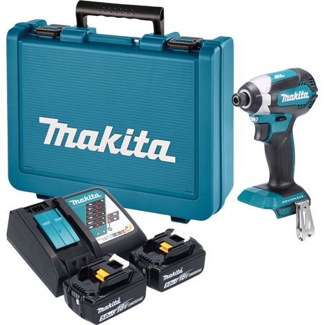 Visseuse à chocs sans fil Makita DTD 153 RTE 18 V 170 Nm 1/4" sans balais + 2 batteries 5,0 Ah + chargeur + mallette (1/5)