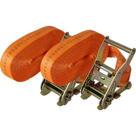 2x Profi Ratschen Spanngurt Spanngurte Zurrgurt 1-tlg 6m 2t 2to 2000kg TÜV/GS ORANGE (1/4)