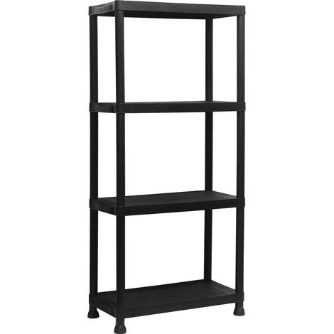Marbueno Kunststoffregal Schwarz 4 Regale 31x131x61 cm