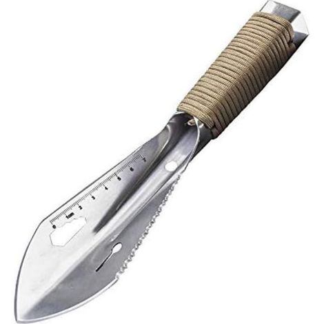 Bêche de jardin portable en acier inoxydable, outil de creusage métallique, mini pelle à main pour jardinage, robuste et légère (1/5)
