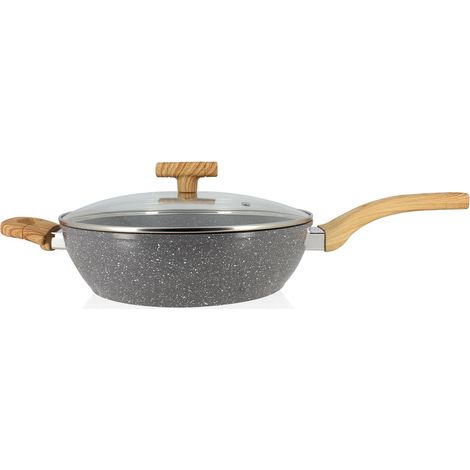 Sauteuse avec couvercle en aluminium 28cm, CANNELLE