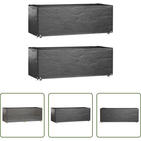 Rattanmöbel schützen - Gartenmöbel-Abdeckungen 2 Stk. 8 Ösen 192x82x65 cm Rechteckig (1/5)