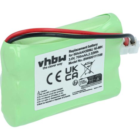 vhbw Akku kompatibel mit Oregon Scientific WW338 WR602 schnurlos Festnetz Telefon (700 mAh, 3,6 V, NiMH) (1/5)