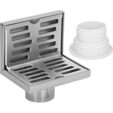 Scarico angolare a pavimento in acciaio inox 304, finitura spazzolata, a forma di L, per bagno, cucina o balcone. (1/5)