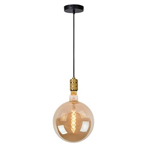 Lucide JOVA - Lampadario a sospensione, Ø 4,6 cm, 1 x E27, colore: Oro opaco/Ottone (1/4)