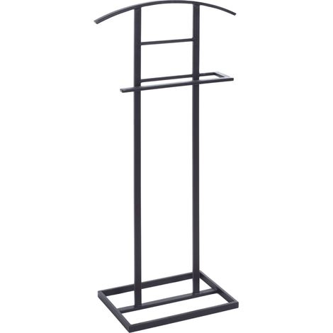 Valet de nuit en métal noir - longueur 45 x profondeur 26 x hauteur 101 cm (1/5)