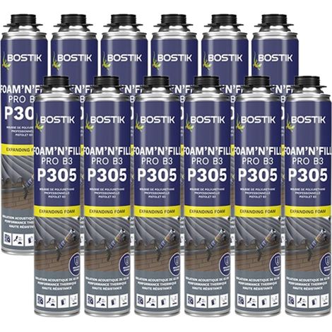 Lot de 12 mousses PU 750ml P305 Bostik