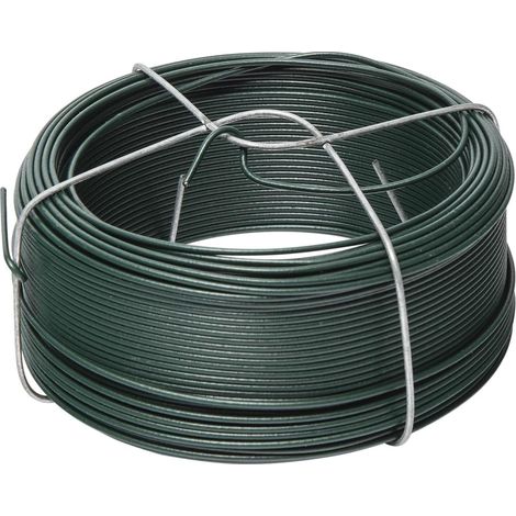 1 - Fil De Fer Plastifié - Support De Bobine - Fixation Végétaux Et Réparations - Usage Intérieur Extérieur - Vert - 50m x 0,9mm