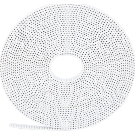 Courroie synchrone blanche antidérapante à denture crantée avec âme en acier 2GT6mm (5 mètres) (1/5)
