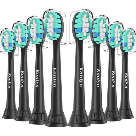 8 Pack Brossettes de rechange compatible pour 15 - Têtes de Brosse à dents électrique avec 15, Noir (1/5)