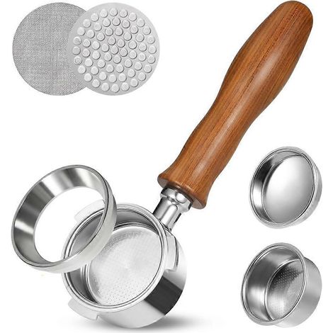 51mm porte filtre sans fond Professional espresso porte filtre avec filtre panier écran et espresso entonnoir doseur (1/5)