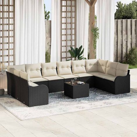 Gartensofa-set Schwarz 55 x 55 x 37 cm Poly-Rattan