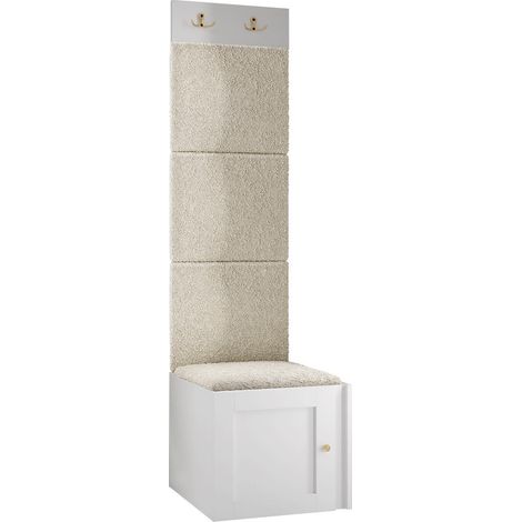 Conjunto para recibidor Hartford 378, Abriamo 3, 186x42x46cm, MDF, Aglomerado laminado, Tapiz, Montada en la pared, Colocada