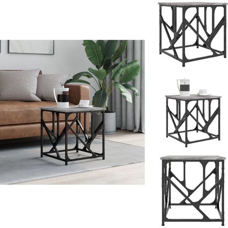 Table basse sonoma gris 45x45x47,5 cm bois d'ingénierie - Table Basse - Meuble Salon - Table D'appoint - Table Industrielle - Design Moderne (1/5)