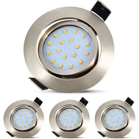 Lot de 4 Spots LED Encastrables, Plafonniers LED à encastrer 5W, Orientables 40°, Éclairage jusqu’à 120°, Ultra Plats 28mm d’épaisseur, Blanc Neutre 4500K [Classe énergétique F] (1/5)