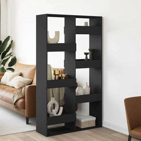 Separador de ambientes madera ingeniería negro 100x33x175 cm