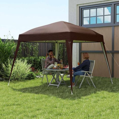 Ersatzdach für Pavillon 3x3 m, Wasserabweisend stabil Winterfest Pavillondach für Faltpavillon Sturmfest Partyzelt Ersatzbezug Abdeckung mit Einzeldach Baldachin für Gartenpavillon Kaffee