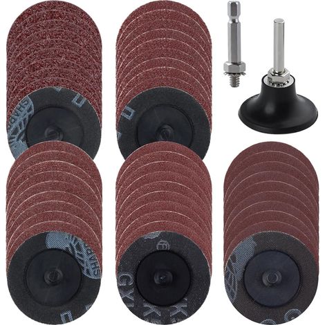 disque à changement rapide disques de ponçage à rouleau de 2 pouces avec 1/4" rouleau de verrouillage disque support pour meuleuse disques à changement rapide abrasifs outil pour (1/5)