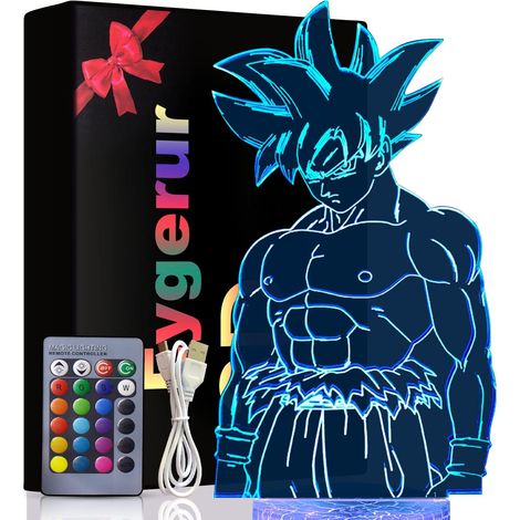 Lampe Veilleuse 3D Personnage Manga - 1 Unité - Acrylique PMMA - 16 Couleurs LED Télécommande - Déco Chambre Enfant Cadeau - Multicolore (1/5)