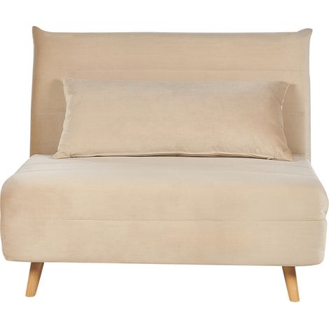 Sofá de terciopelo moderno de 1 asiento cama individual con cojín gris claro Setten