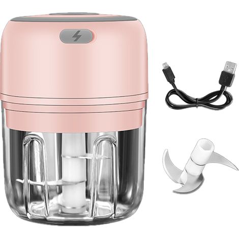 Hachoir Électrique - 300 ml - Acier Inoxydable 304 - Batterie Rechargeable USB - Étanche - Pour Ail Fruits Légumes Viande Bébé - 1 Pièce (1/5)
